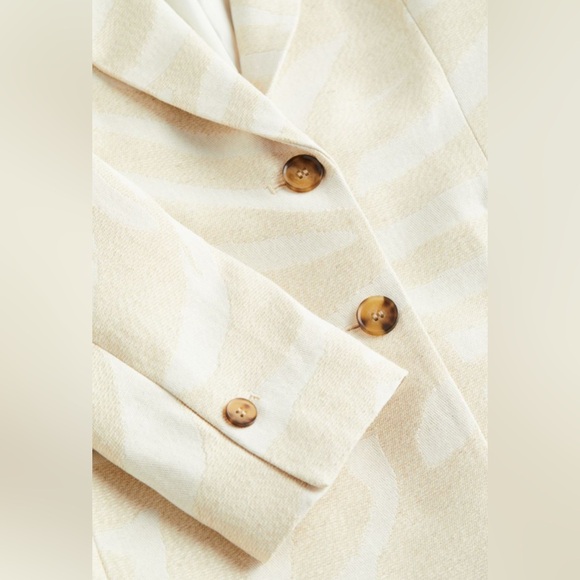 Zebra Print Textured Weave Blazer Jacket - Picture 2 of 2